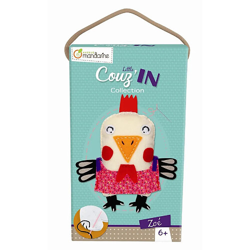 Ac-Deco Poupée à coudre Little Couz"in - Doudou Zoé la poule à créer soi-même - Dès 6 ans