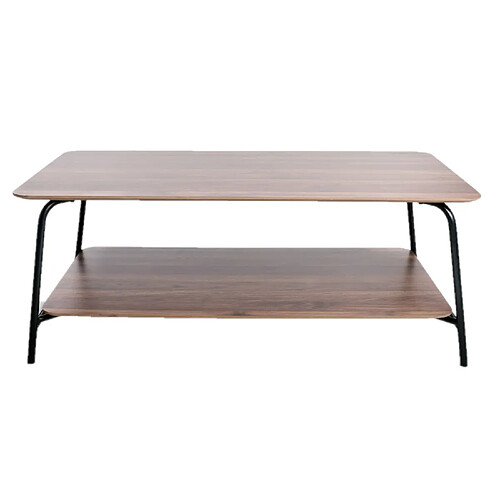 INTEMPORA Table basse en Métal et MDF avec 1 étagère - Marron et Noir