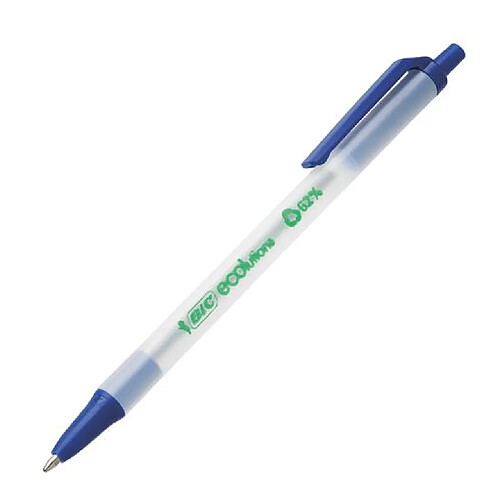 Stylo bille Bic Ecolution Round Stic rétractable - bleu - Lot de 50