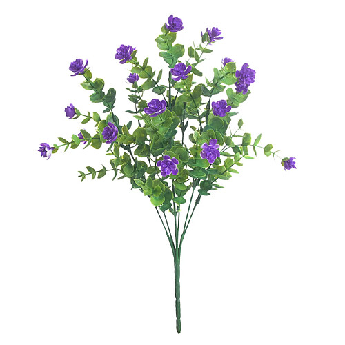 7 Branches Faux Fleur d'Eucalyptus Bouquet De Fleurs Arrangement Floral Violet