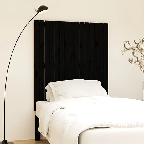 vidaXL Tête de lit murale Noir 95,5x3x110 cm Bois massif de pin