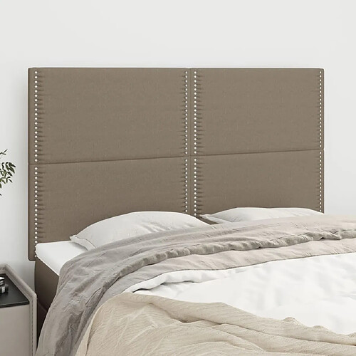 vidaXL Têtes de lit 4 pcs Taupe 72x5x78/88 cm Tissu