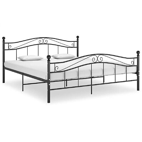 vidaXL Cadre de lit sans matelas noir métal 160x200 cm