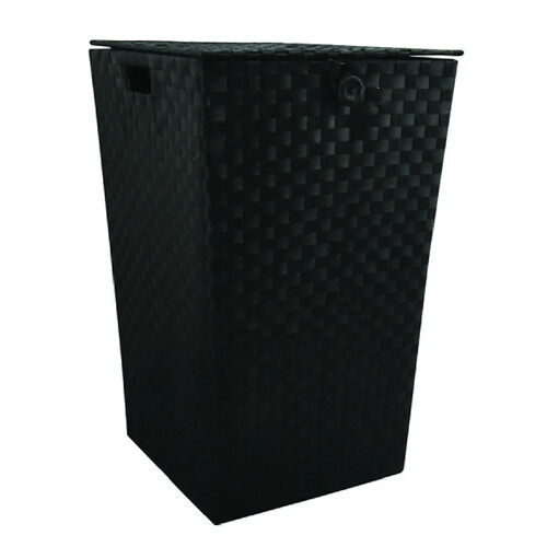 MSV Panier de rangement avec couvercle 35x35x55,5cm Noir