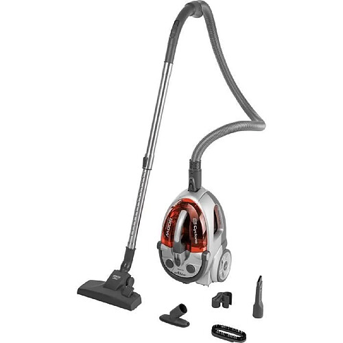 No Name Aspirateur sans sac - SENCOR - SVC 730RD-EUE2 - Moteur ECO 800 W - 76 dBA - 1,5 L - Systeme Cyclone - Argent / Rouge