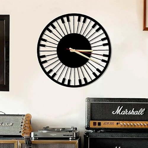 DEKORY Piano Horloge Murale en Métal 50cm