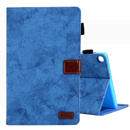 Wewoo Housse Coque Etui à rabat horizontal en cuir de style affaires pour Galaxy Tab S5e / T720avec support et fente cartecadre photo et fonction veille / réveil bleu