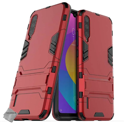 Htdmobiles Coque rigide anti choc pour Xiaomi Mi A3 + film ecran - ROUGE