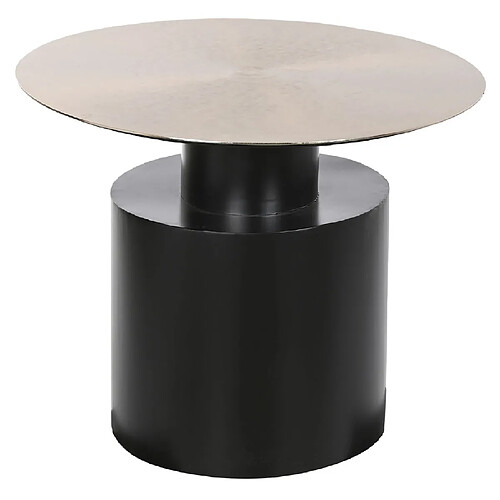 Pegane Table d'appoint ronde en fer coloris doré/noir - Diamètre 76 x Hauteur 46 cm