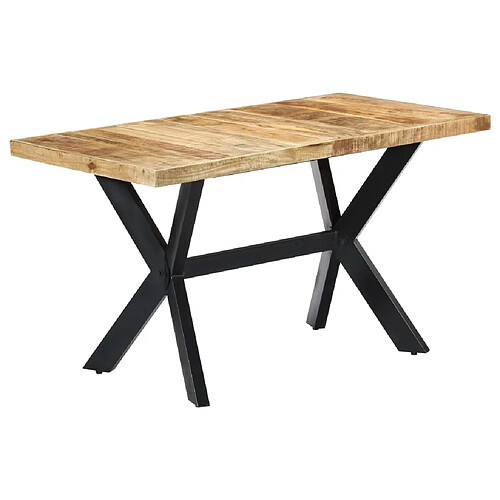 vidaXL Table à manger 140x70x75 cm Bois de manguier massif brut