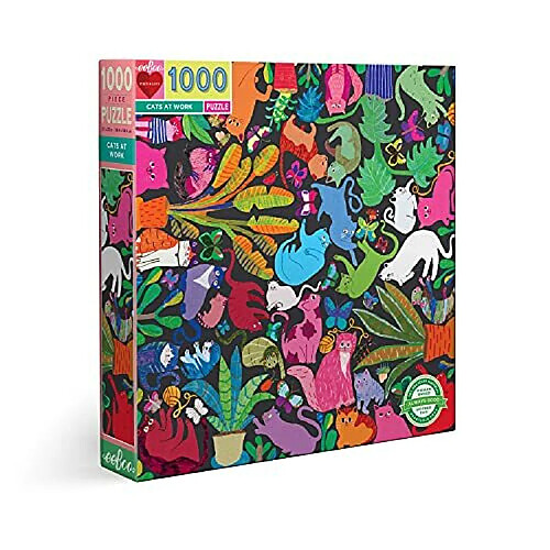 eeBoo Piece and Love cats at Work Puzzle carrA de 1000 piAces pour adulte