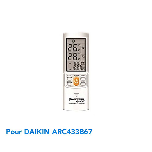 Superior Télécommande de remplacement climatisation pour DAIKIN ARC433B67