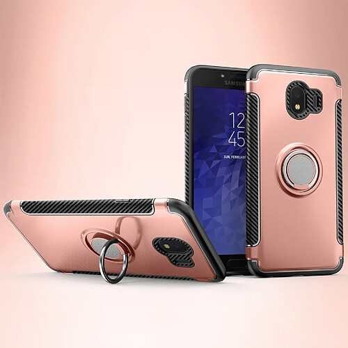 Wewoo Coque Étui de protection magnétique à 360 degrés avec bague de rotation pour Galaxy J4 2018 or rose