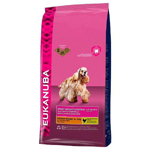 Croquettes au Poulet pour Chien de Taille Moyenne Surpoids - Eukanuba - 15Kg