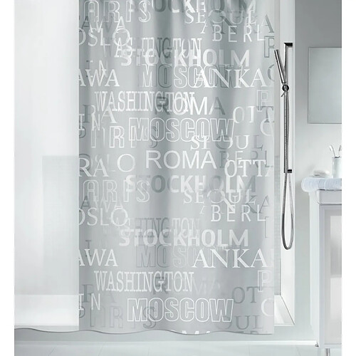 Spirella Rideau de douche PEVA CITIES 180x200cm Argent