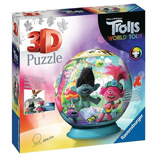 Ludendo Puzzle 3D rond 72 pièces - Trolls 2