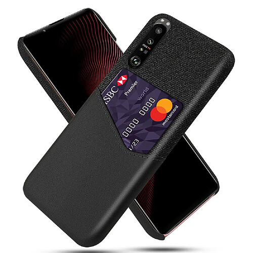 Coque en TPU + PU Conception bien protégée avec porte-carte noir pour votre Sony Xperia 1 III