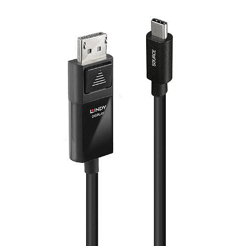 Lindy 43343 câble vidéo et adaptateur 3 m USB Type-C DisplayPort Noir