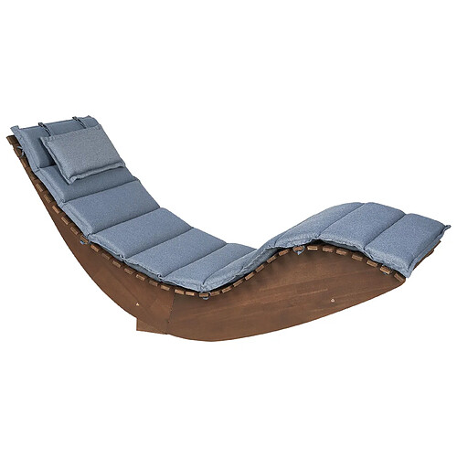 Beliani Chaise longue Bois Bleu BRESCIA