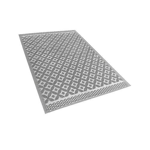 Beliani Tapis extérieur au motif géométrique gris 120 x 180 cm THANE