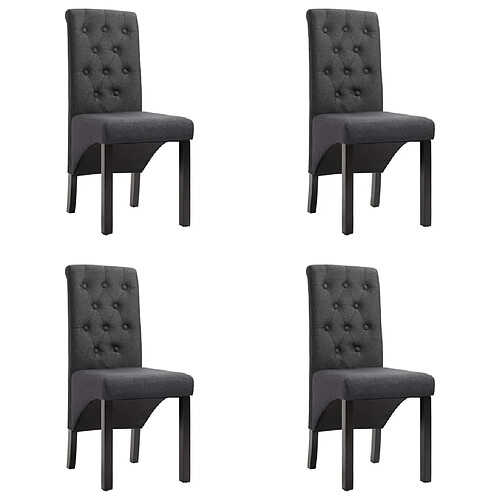 vidaXL Chaises à manger lot de 4 gris foncé tissu