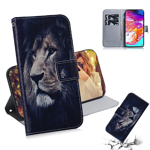 Etui en PU lion pour votre Samsung Galaxy A70