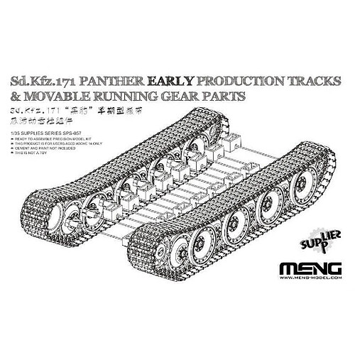 Meng Sd.kfz.171 Panther Early Production Tracks & Movable Running Gear Parts - Accessoire Maquette