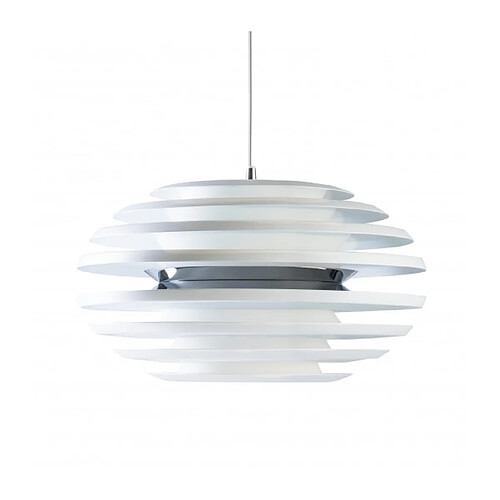 Luminaire Center Suspension ELLIPSE en Métal et Blanc mat/Chrome Diamètre 50 Cm