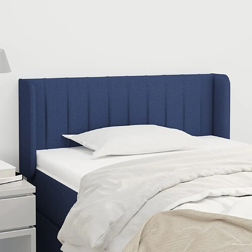 Maison Chic Tête de lit scandinave avec oreilles,meuble de chambre Bleu 83x16x78/88 cm Tissu -MN33304