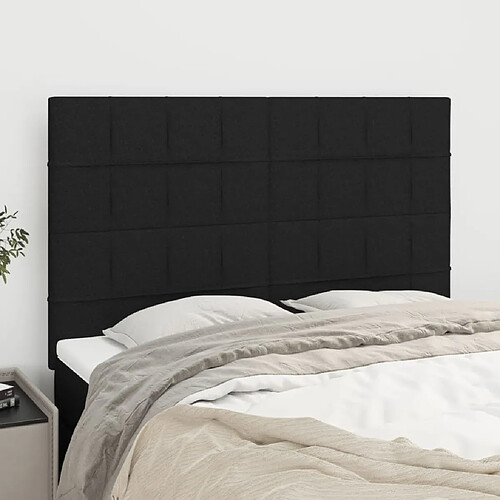 vidaXL Têtes de lit 4 pcs Noir 72x5x78/88 cm Tissu