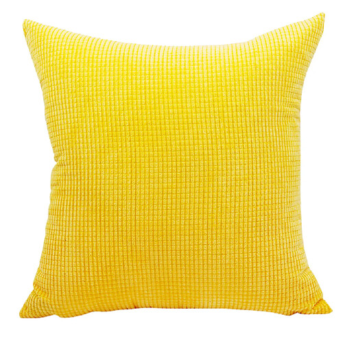 Taie D'oreiller à Jet Doux Housse De Coussin De Taille De Canapé Carré Jaune 60 X 60 Cm