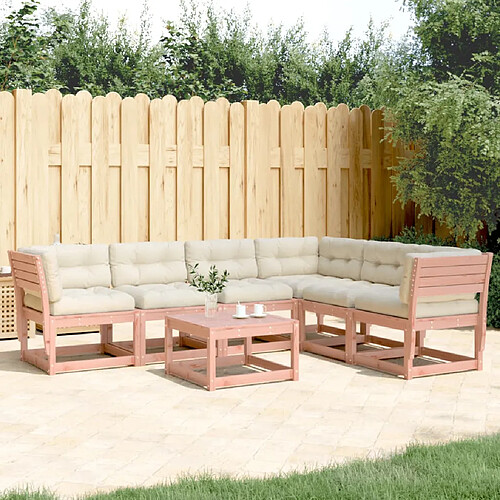 vidaXL Salon de jardin 6 pcs avec coussins bois massif douglas