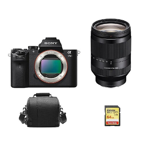 SONY A7 II + SEL 24-240MM F3.5-6.3 OSS + 64GB SD card + camera Bag