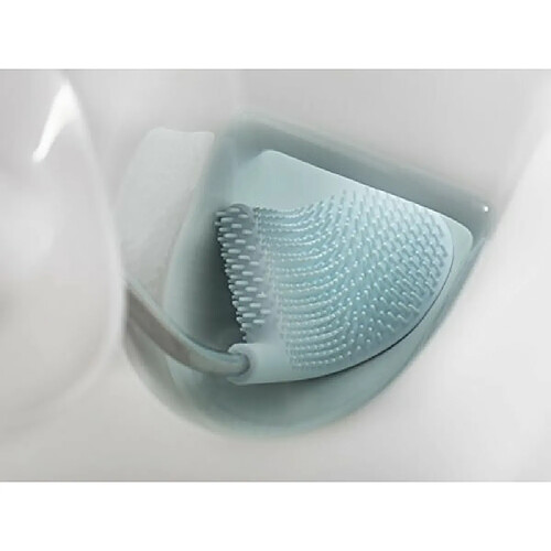 Joseph Joseph - Flex - Brosse Toilette WC - Balayette Souple et Résistante + Support - Blanc/Bleu ciel