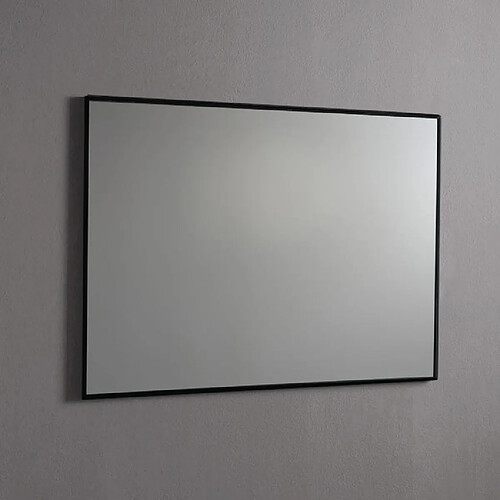 Kiamami Valentina MIROIR EN FIL DE FER POLI 100X70 RÉVERSIBLE AVEC BORDURE NOIRE MATE