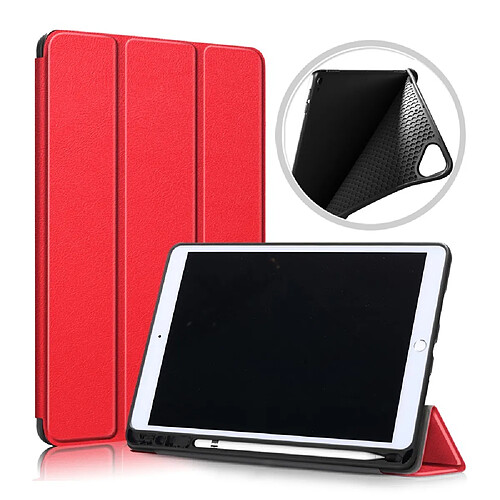 Etui en PU + TPU avec support tripliure et porte-stylet rouge pour votre Apple iPad 10.2 (2019)