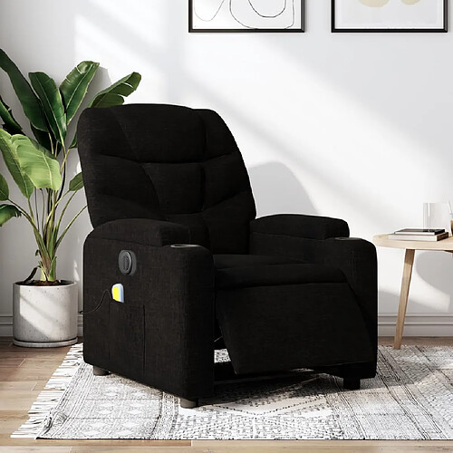 vidaXL Fauteuil de massage inclinable électrique Noir Tissu