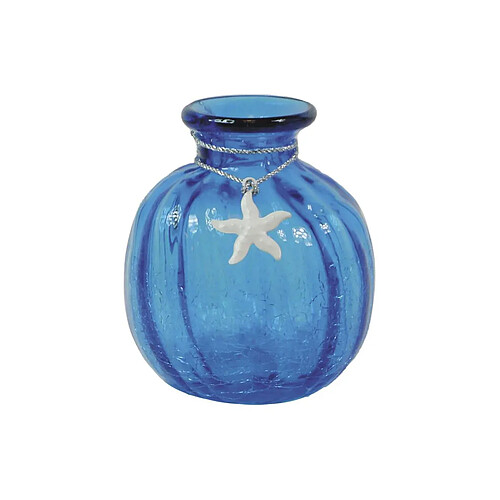 Aubry Gaspard Vase en verre teinté bleu.