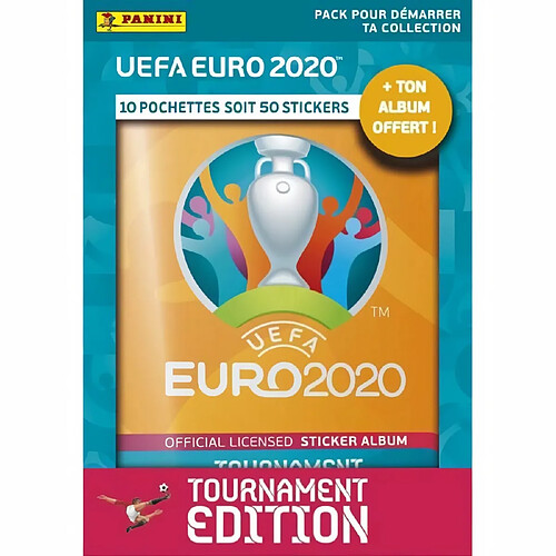 UEFA EURO 2020 Stickers 2021 Tournament Edition - Pack de 10 pochettes + Album offert - Panini - Football