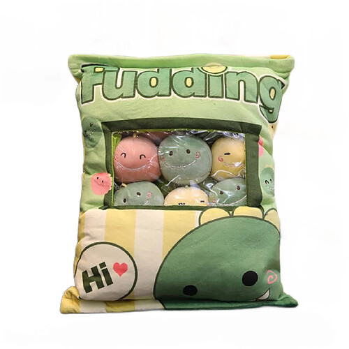 Universal Sac à goûter Poupée remplie Lapin porte-bonheur/Cochon/Dinosaure Pudding Coussin/Oreiller Cadeau d'anniversaire pour enfant/fille | Oreiller de luxe (Dinosaure)