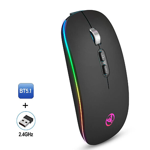 Yonis Souris Sans Fil RGB 1600dpi Rechargeable