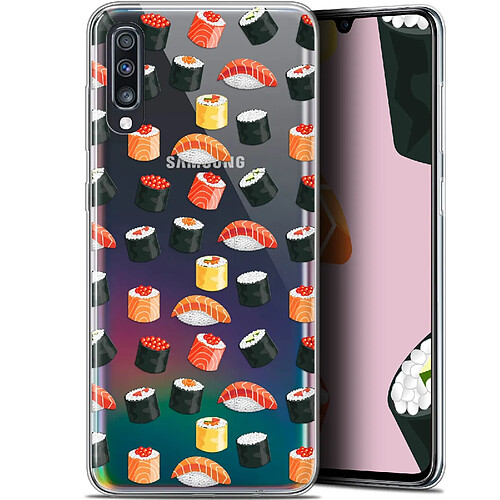 Caseink Coque Pour Samsung Galaxy A70 (6.7 ) [Gel HD Collection Foodie Design Sushi - Souple - Ultra Fin - Imprimé en France]