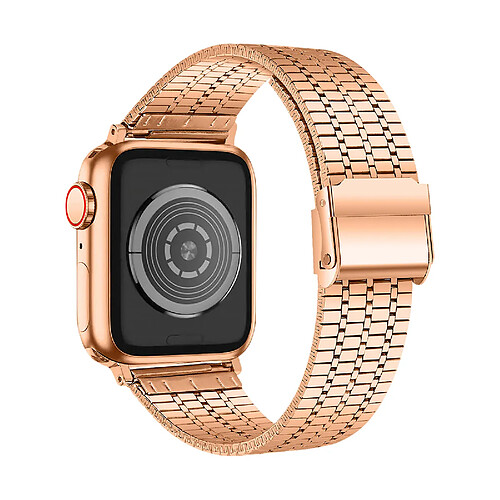 Avizar Bracelet pour Apple Watch 41mm / 40mm / 38 mm Maillons Carré Acier Rose gold