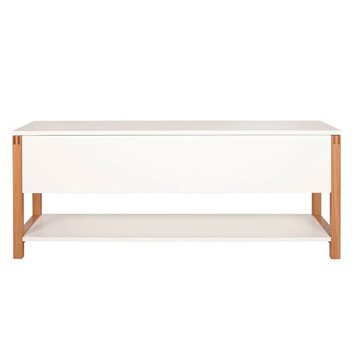 Mes Banc de rangement 120x35x48 cm blanc et chêne - PAIDE