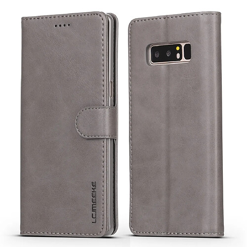 Wewoo Housse Coque Pour Galaxy Note 8 LC.IMEEKE étui en cuir à rabat horizontal avec texture de veauavec support et fentes cartes et portefeuille gris