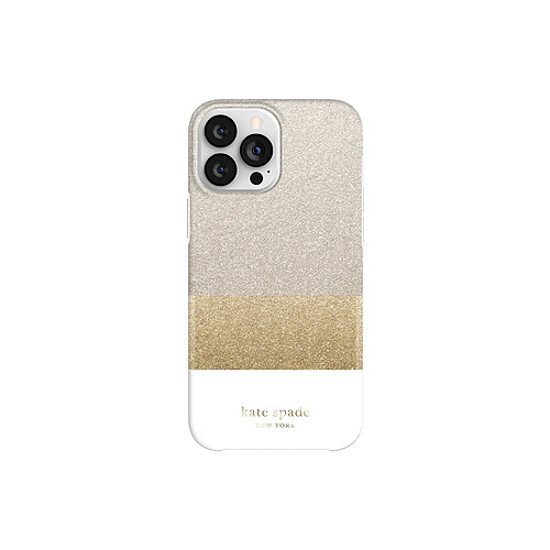 Kate Spade Coque pour iPhone 12 Pro Max / 13 Pro Max Magsafe Gamme Glitter Block Pailletée Dorée