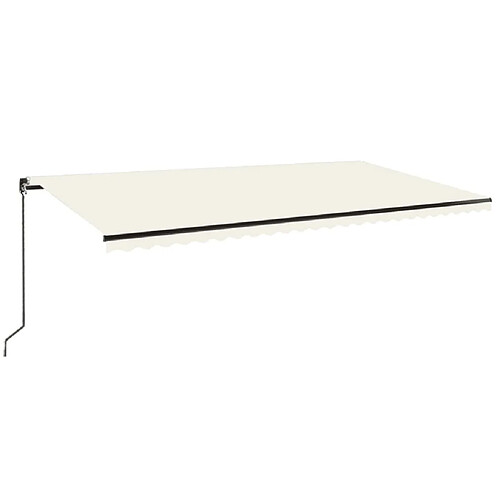 Maison Chic Auvent manuel rétractable,Store manuel de porte avec LED 600x350 cm Crème -GKD10513