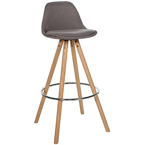 Non Tabouret de bar Corbin tissu rond naturel