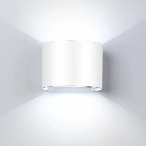 Stoex 12W Applique Murale Led Interieur Lampe de Mur Blanc Froid Moderne Decoration Blanc pour Chambre Bureau Salon Salle de bain Couloir