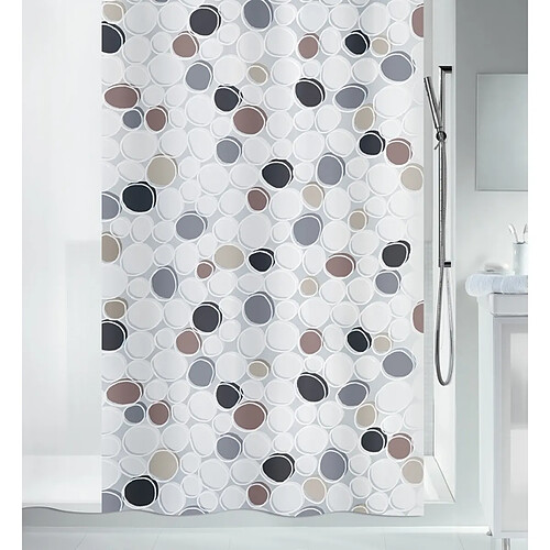 Spirella PEVA Rideau de douche PEVA DIDO 180x200cm Gris & Marron